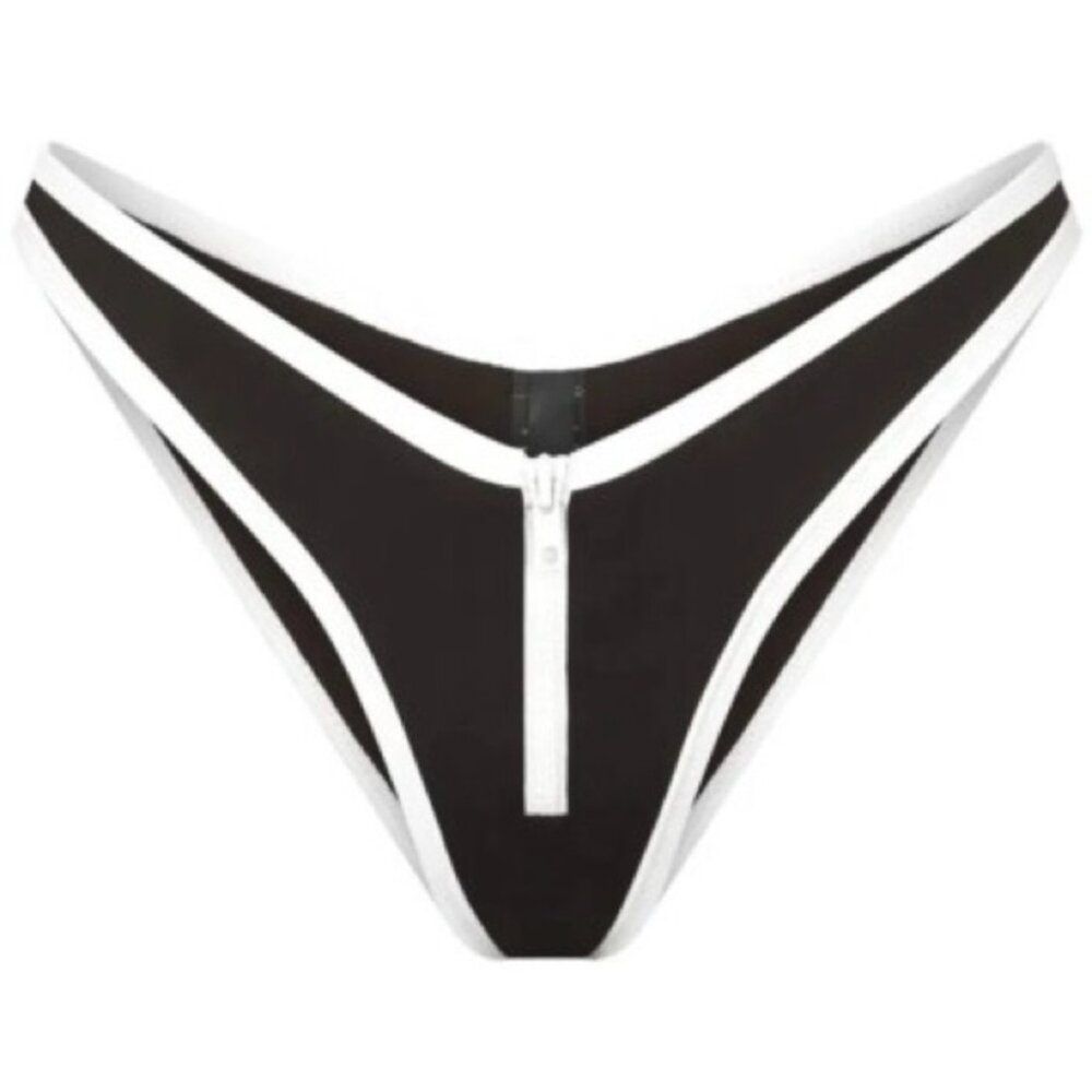 SKIMS Zip Up Swim Dipped Tanga Bottoms